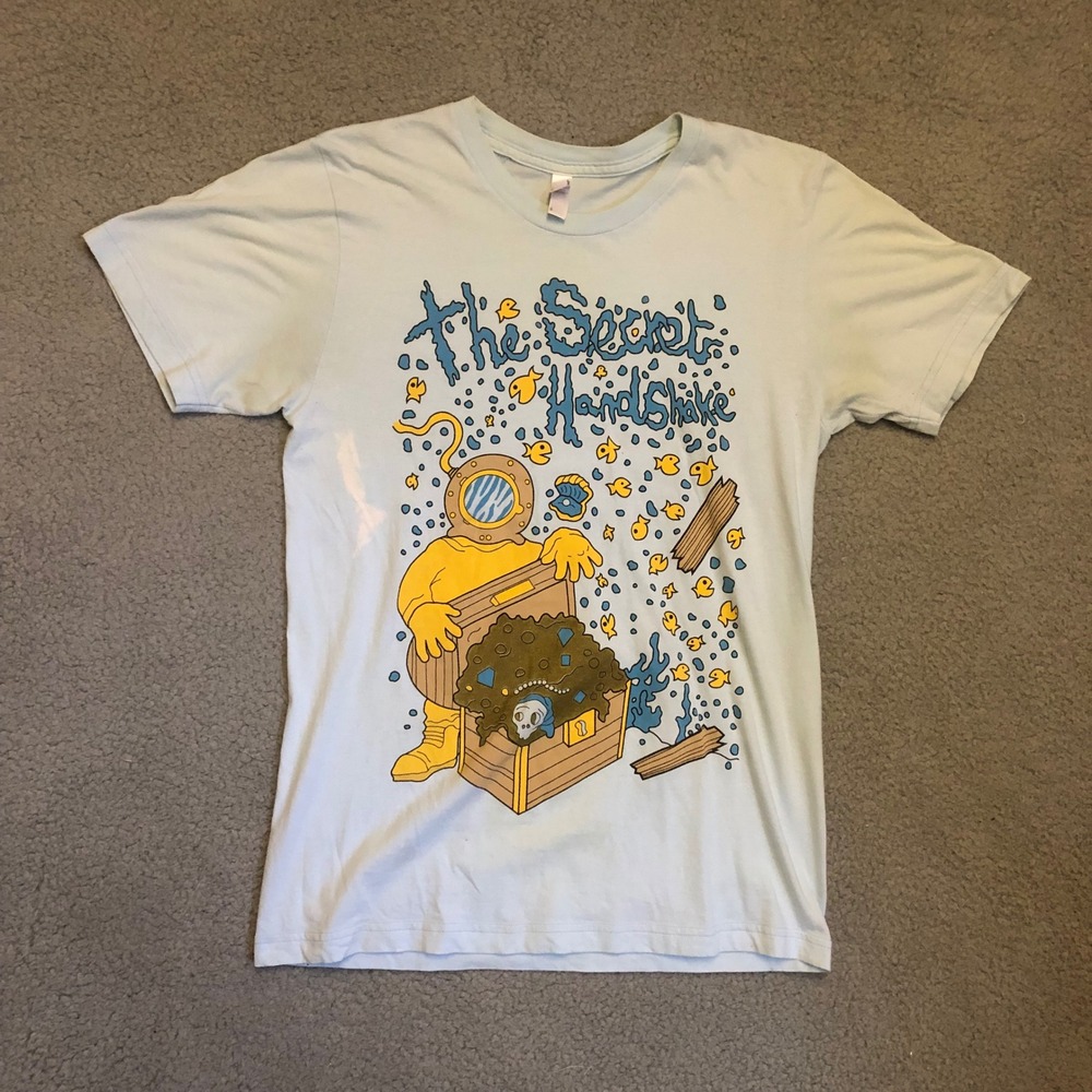 VTG 2000s The Secret Handshake Band T Shirt Graphic Blue Small Emo Post Hardcore